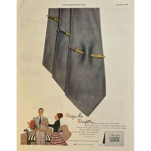 Swank The Pin Clip "Design for Deception" Vintage Print Ad 1948